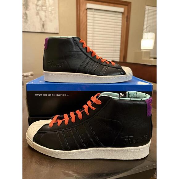 ADIDAS x The Simpsons Poochie x Pro Model Leather Shoes Mens 8 Black White